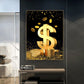 Abstract Dollar Painting Gold Coin Money Canvas Art Wall Poster BloomIris