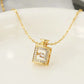 Valentines Day Gift Perfume Bottle Pendant Titanium Steel Necklace Korean Trend Zircon Luxury Female Necklace Charm Jewelry Gift Fashion Jewelry Woman BloomIris