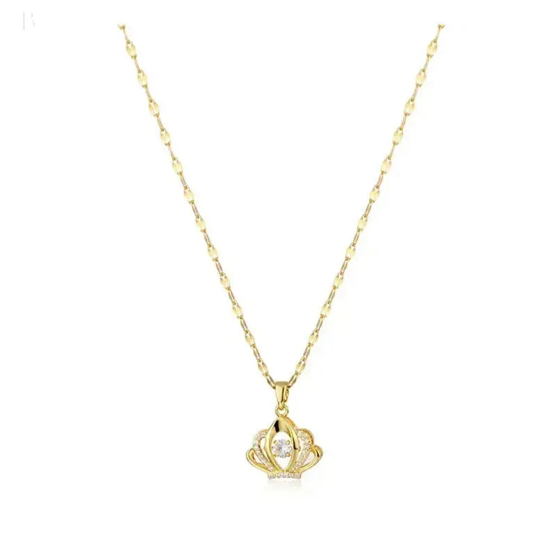 Valentines Day Gift Perfume Bottle Pendant Titanium Steel Necklace Korean Trend Zircon Luxury Female Necklace Charm Jewelry Gift Fashion Jewelry Woman BloomIris