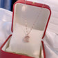 Valentines Day Gift Perfume Bottle Pendant Titanium Steel Necklace Korean Trend Zircon Luxury Female Necklace Charm Jewelry Gift Fashion Jewelry Woman BloomIris