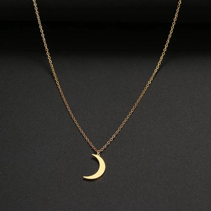 Women's Fashion Simple Stainless Steel Moon Pendant Necklace BloomIris