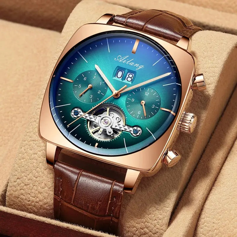 2022 Famous Brand Watch Montre Automatique Luxe Chronograph Square Large Dial Watch Hollow Waterproof Mens Fashion Watches BloomIris