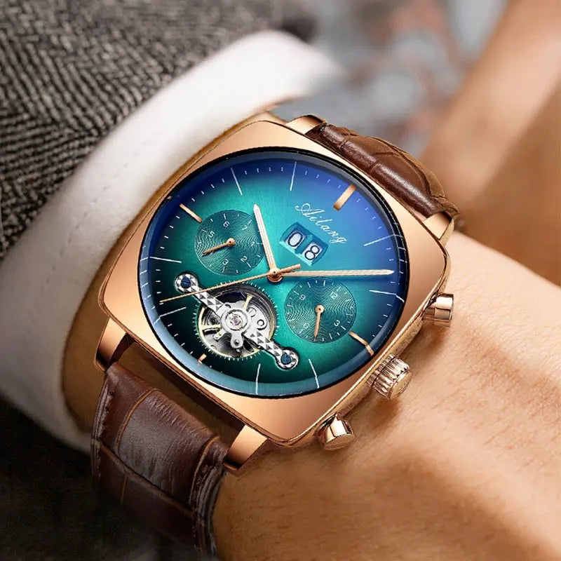2022 Famous Brand Watch Montre Automatique Luxe Chronograph Square Large Dial Watch Hollow Waterproof Mens Fashion Watches BloomIris