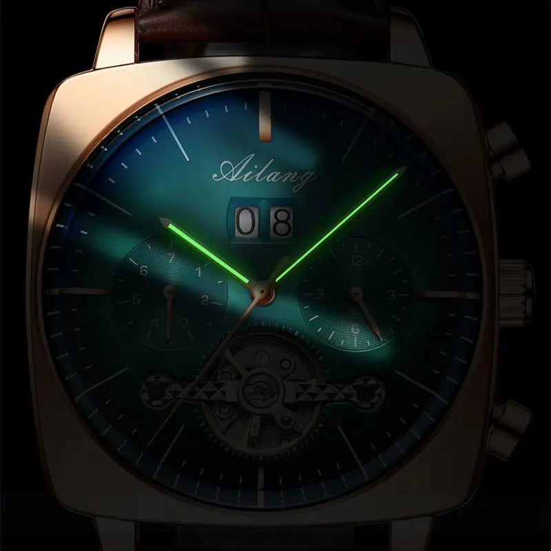 2022 Famous Brand Watch Montre Automatique Luxe Chronograph Square Large Dial Watch Hollow Waterproof Mens Fashion Watches BloomIris
