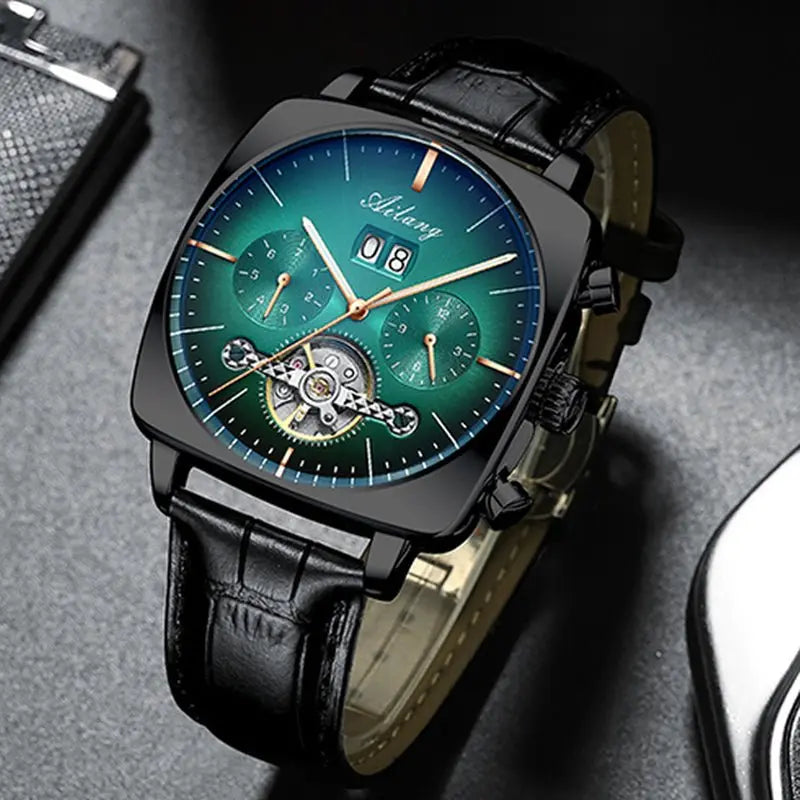 2022 Famous Brand Watch Montre Automatique Luxe Chronograph Square Large Dial Watch Hollow Waterproof Mens Fashion Watches BloomIris