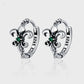 925 Sterling Silver Vintage Personality Iris Emerald Zircon Earrings BloomIris