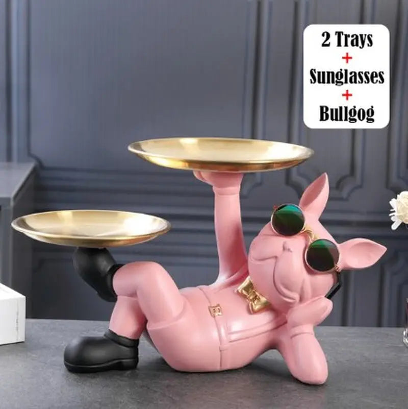 Bulldog Animal Figurines Cool Dog Statue Sculpture Living Room Bedroom Decor Home Interior Decoration Accessories BloomIris