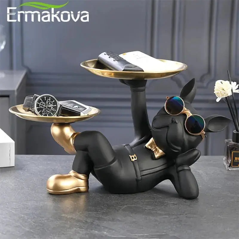 Bulldog Animal Figurines Cool Dog Statue Sculpture Living Room Bedroom Decor Home Interior Decoration Accessories BloomIris
