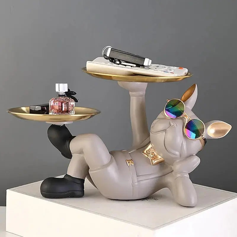 Bulldog Animal Figurines Cool Dog Statue Sculpture Living Room Bedroom Decor Home Interior Decoration Accessories BloomIris