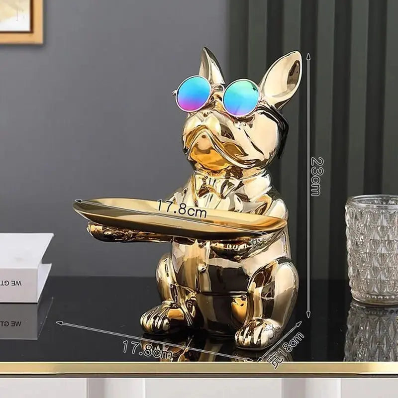 Bulldog Animal Figurines Cool Dog Statue Sculpture Living Room Bedroom Decor Home Interior Decoration Accessories BloomIris