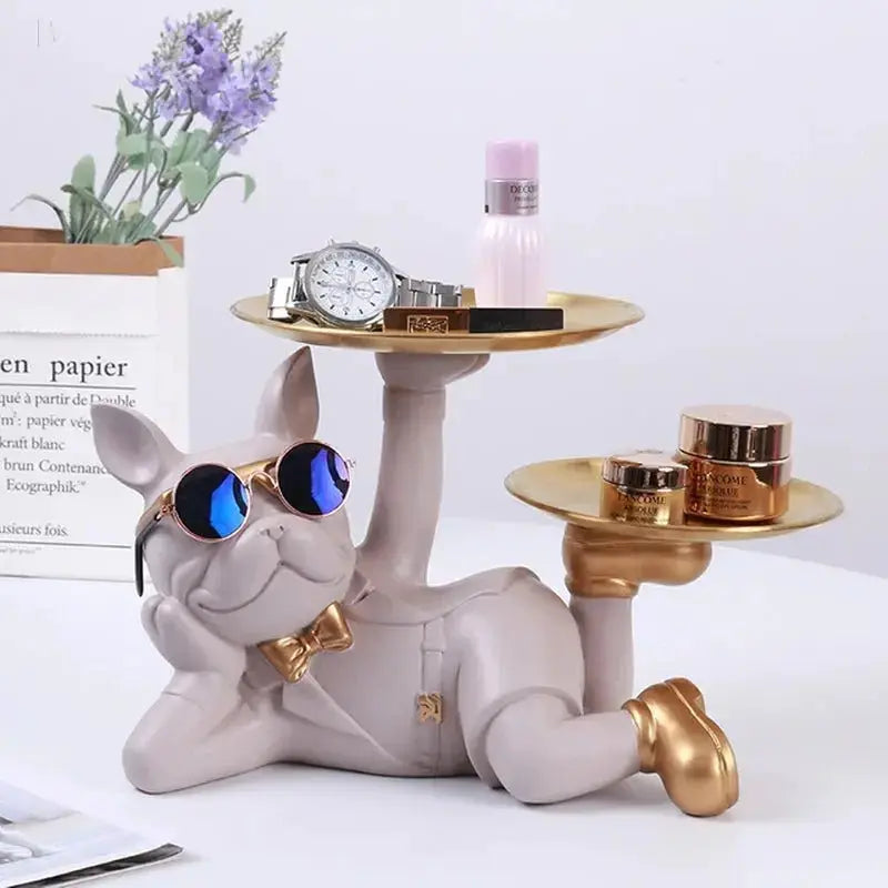 Bulldog Animal Figurines Cool Dog Statue Sculpture Living Room Bedroom Decor Home Interior Decoration Accessories BloomIris