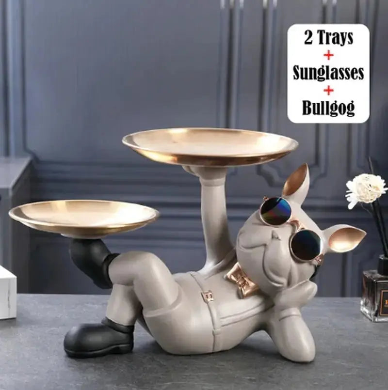 Bulldog Animal Figurines Cool Dog Statue Sculpture Living Room Bedroom Decor Home Interior Decoration Accessories BloomIris