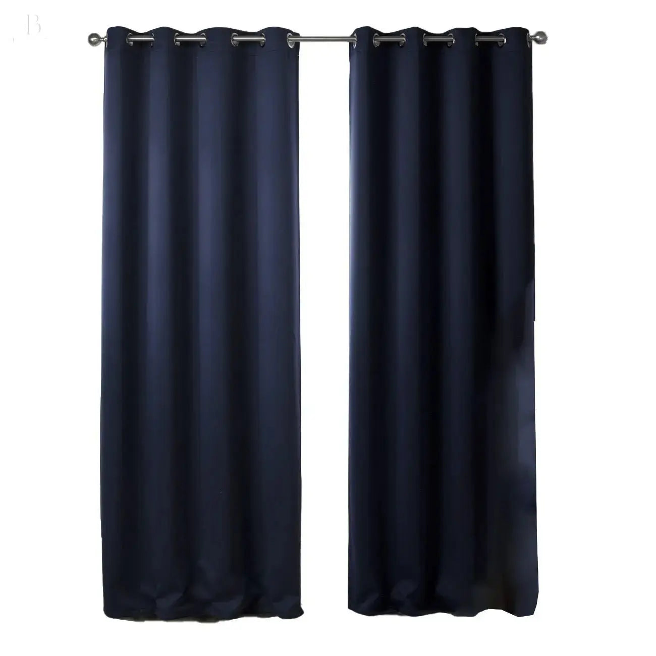 Dark Blue Bedroom Blackout Fabric Printed Curtains BloomIris