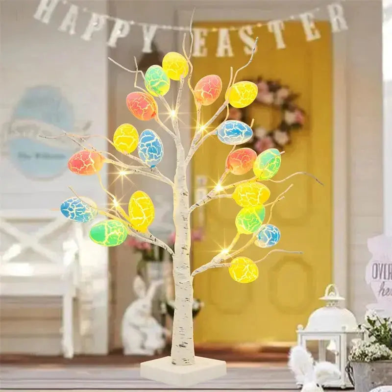 Easter Decoration 60cm Birch Tree Home Easter Egg LED Light BloomIris