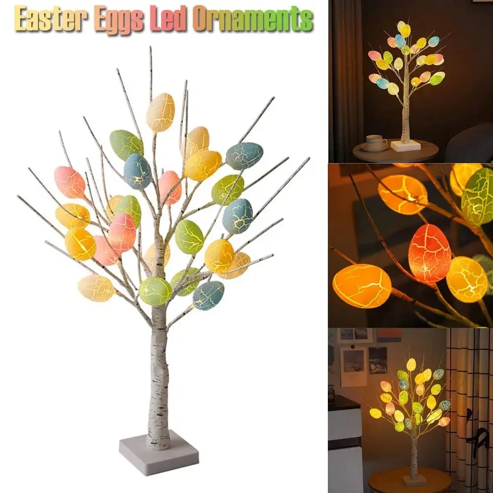 Easter Decoration 60cm Birch Tree Home Easter Egg LED Light BloomIris