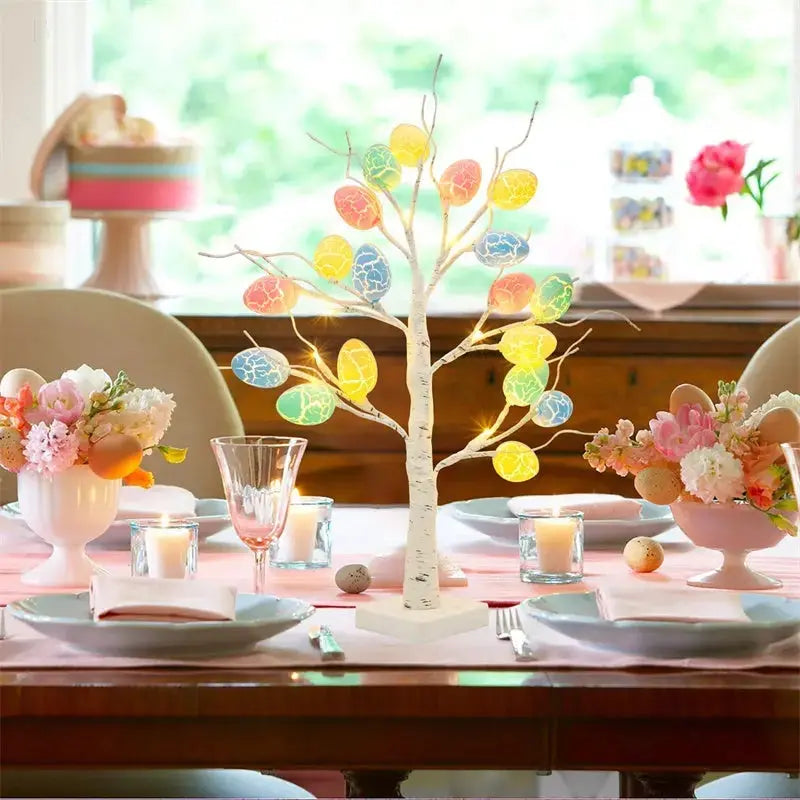 Easter Decoration 60cm Birch Tree Home Easter Egg LED Light BloomIris