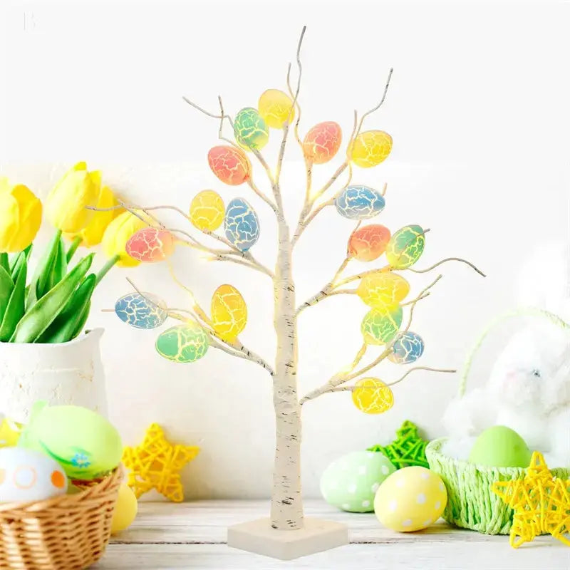 Easter Decoration 60cm Birch Tree Home Easter Egg LED Light BloomIris