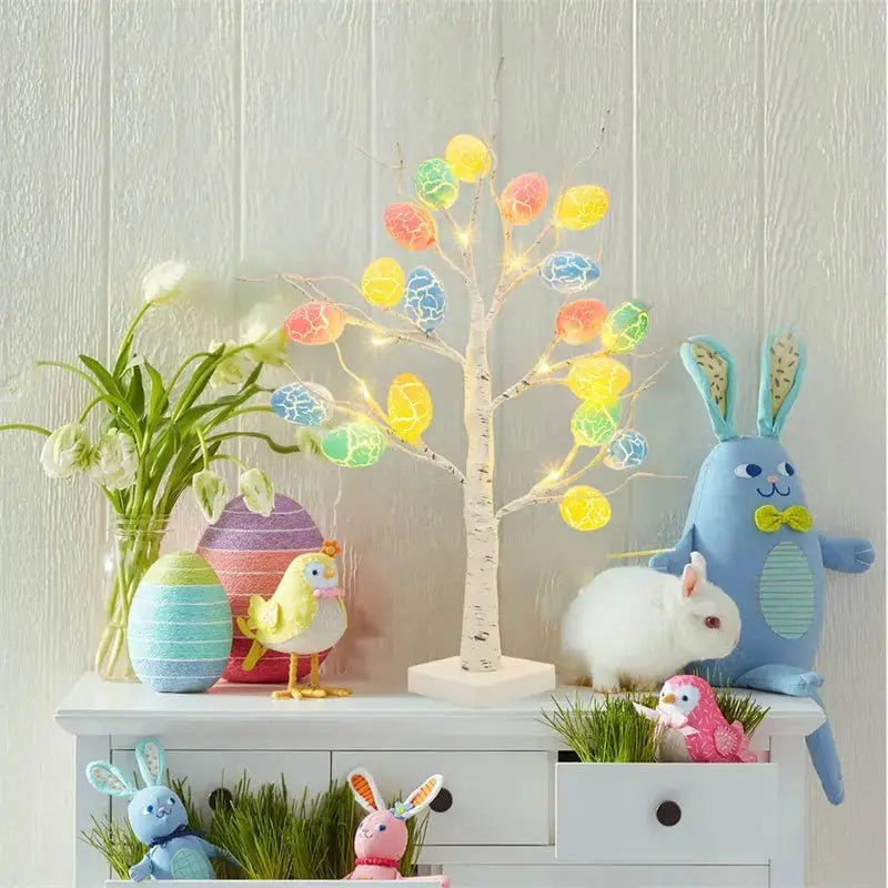 Easter Decoration 60cm Birch Tree Home Easter Egg LED Light BloomIris