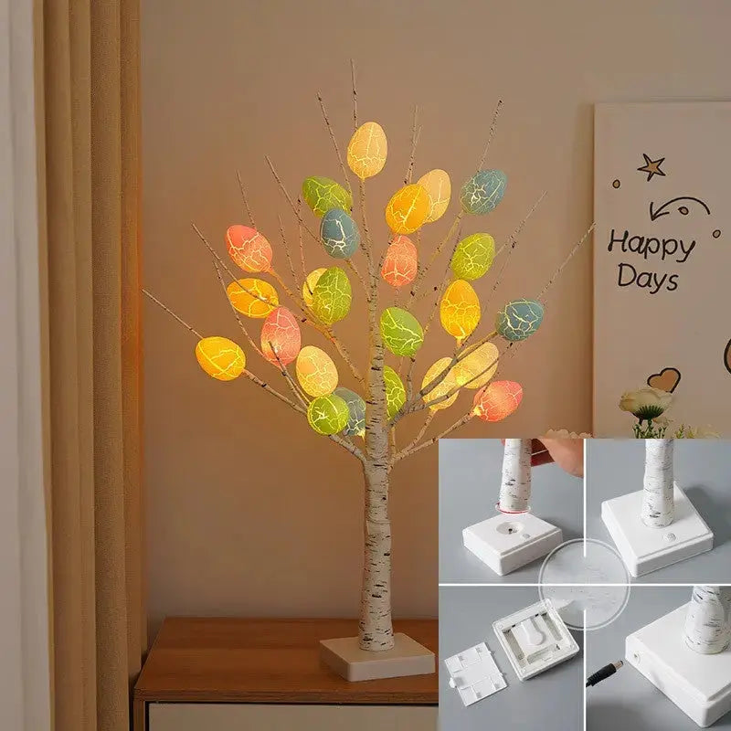 Easter Decoration 60cm Birch Tree Home Easter Egg LED Light BloomIris