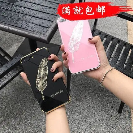 Feather mobile phone case mirror diamond case BloomIris