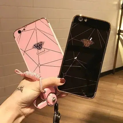 Feather mobile phone case mirror diamond case BloomIris