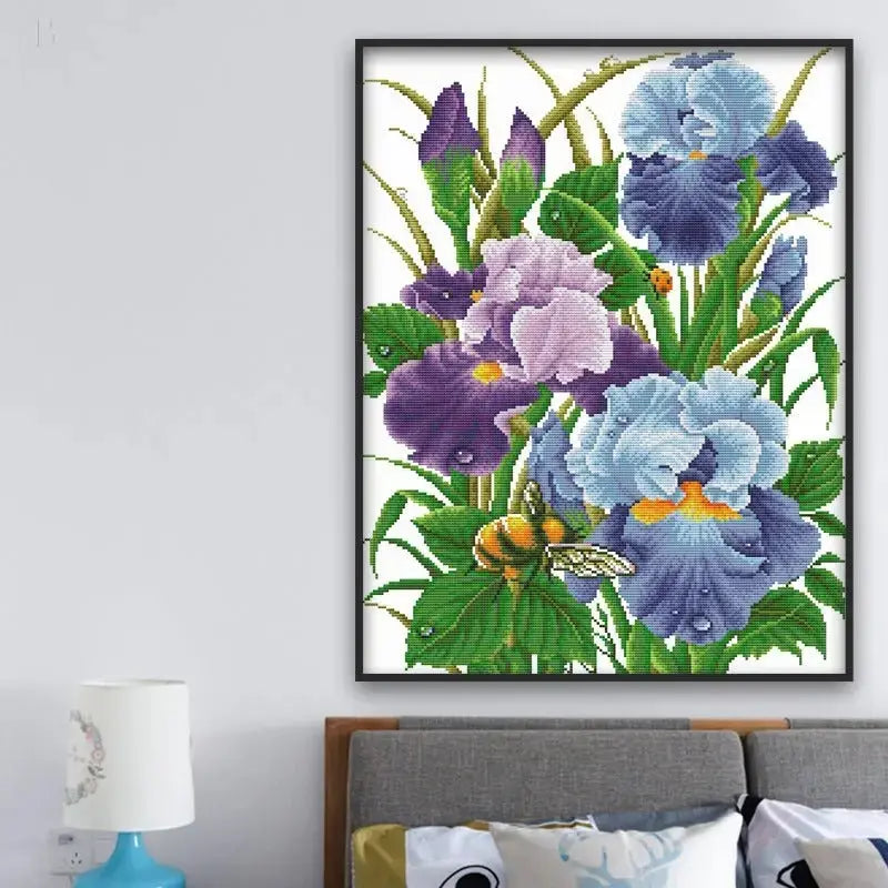 Iris flower pattern small embroidery painting BloomIris
