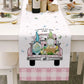 Light Luxury Wood Grain Bottom Easter Cotton And Linen Table Flag BloomIris