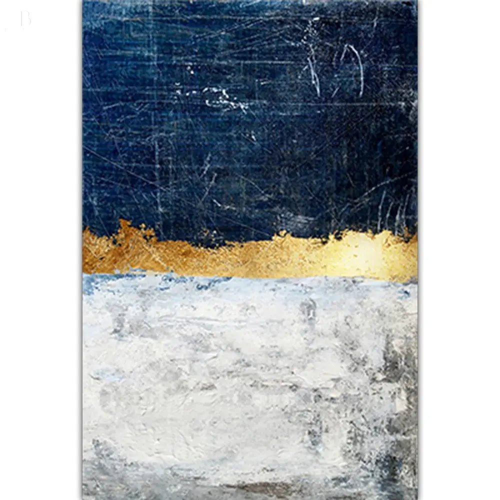 Luxury abstract hanging painting modern simple white gold block Hypersku