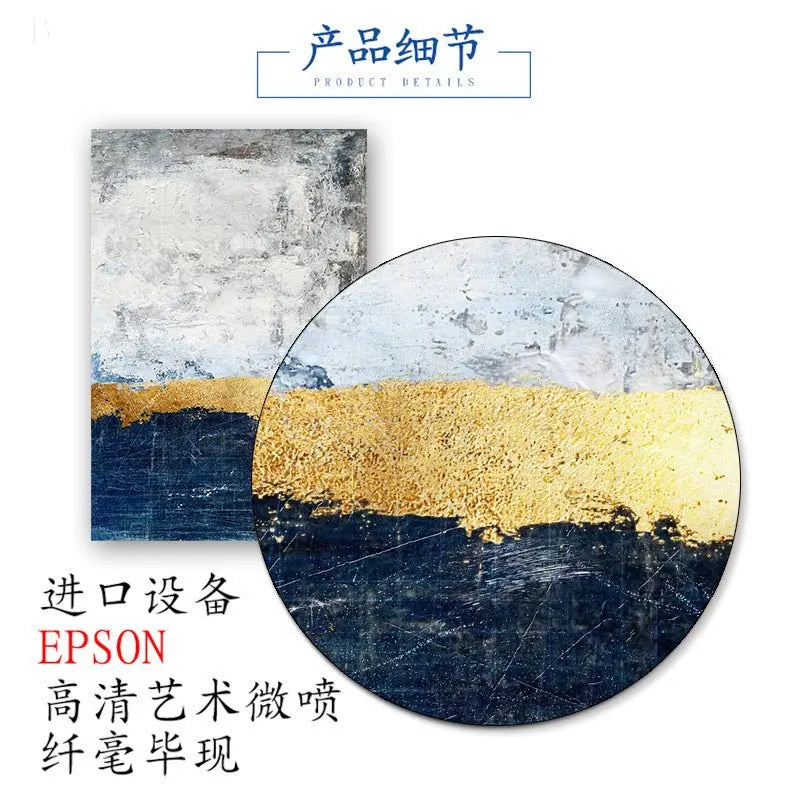 Luxury abstract hanging painting modern simple white gold block Hypersku