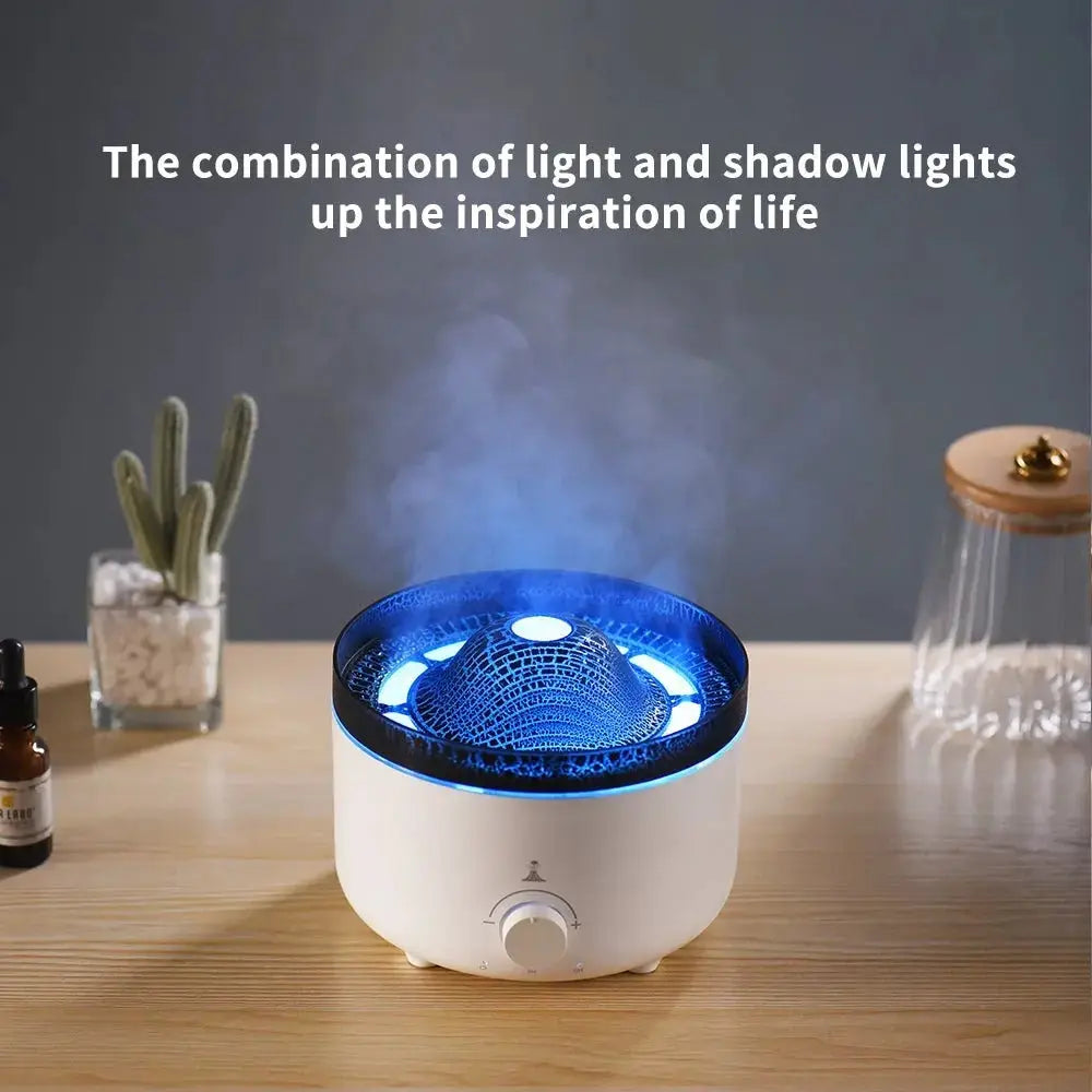 Mute Of New Small Simulated Flame Volcano Humidifier Flame Humidifier Volcano Diffuser Home Decorations BloomIris