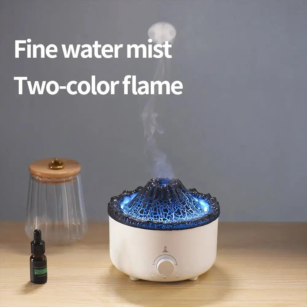 Mute Of New Small Simulated Flame Volcano Humidifier Flame Humidifier Volcano Diffuser Home Decorations BloomIris