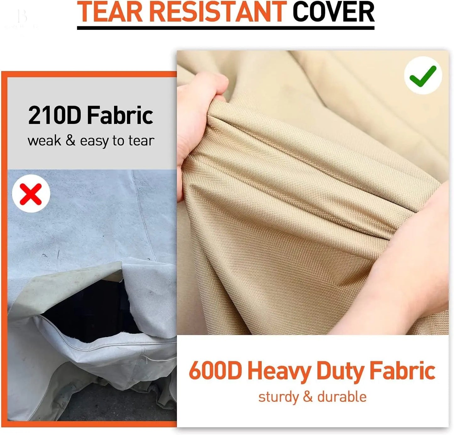 Outdoor Furniture Covers, 72 Inch Waterproof Patio Covers for Outdoor Furniture, Heavy Duty Medium round Patio Table Cover, All Weather Resistant Lawn Dining Table Covers, Beige & Brown BloomIris