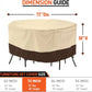 Outdoor Furniture Covers, 72 Inch Waterproof Patio Covers for Outdoor Furniture, Heavy Duty Medium round Patio Table Cover, All Weather Resistant Lawn Dining Table Covers, Beige & Brown BloomIris