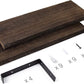 Rustic Wood Floating Shelves Wall Mounted Shelving Set of 2 Decorative Wall Storage Shelves with Lip Brackets for Bedroom, Living Room, Bathroom, Kitchen, Hallway, Office BloomIris