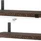 Rustic Wood Floating Shelves Wall Mounted Shelving Set of 2 Decorative Wall Storage Shelves with Lip Brackets for Bedroom, Living Room, Bathroom, Kitchen, Hallway, Office BloomIris