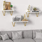Set of 3 Modern Style Wooden Floating Shelves Branded