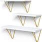 Set of 3 Modern Style Wooden Floating Shelves Branded