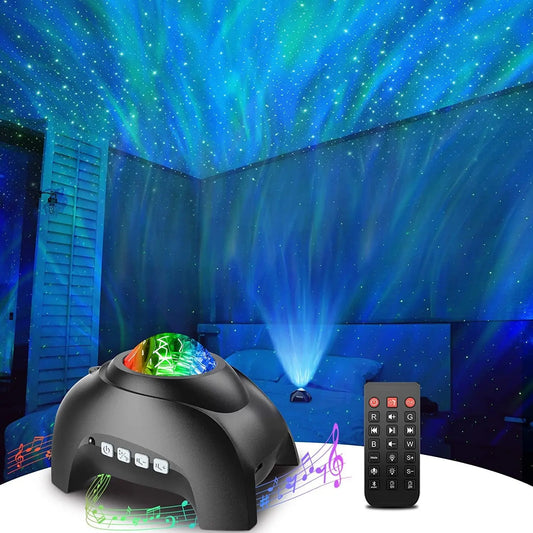 Star Projector,  Galaxy Projector for Bedroom, Bluetooth Speaker and White Noise Aurora Projector, Night Light Projector for Kids Adults Gaming Room, Home Theater, Ceiling, Room Decor (Black) BloomIris