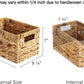Water Hyacinth Storage Baskets, Rectangular Wicker Baskets with Built-In Handles, Medium, 13 X 8 ¼ X 7 Inches, 2-Pack BloomIris