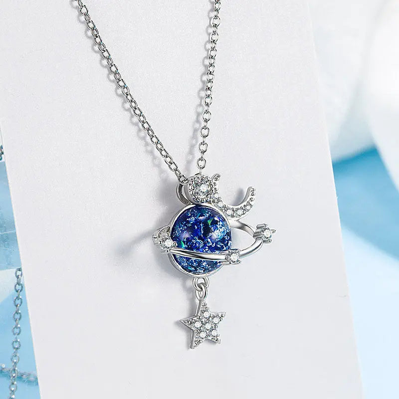 Xingyue Small Universe Necklace Female Summer Exquisite Light Luxury Design Clavicle Chain Versatile BloomIris
