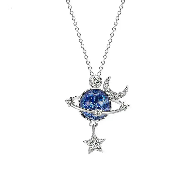 Xingyue Small Universe Necklace Female Summer Exquisite Light Luxury Design Clavicle Chain Versatile BloomIris
